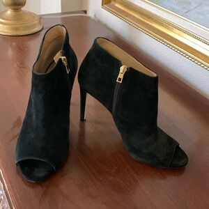 Leather Open Toe Ankle Boot